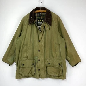 Barbour Beaufort Jacket Mens C46 Green Country Vintage Patch Classic Coat - Picture 1 of 20