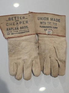 🔥 Vintage Work Gloves From KAPLAN BROS of Minneapolis MN UNION MADE USA - Picture 1 of 5