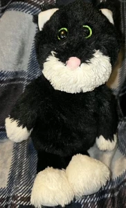 Peluche TY BESSIE el Gato 13" Blanco y Negro Ático Tesoros SIN ETIQUETA Ojos Verdes - Imagen 1 de 4