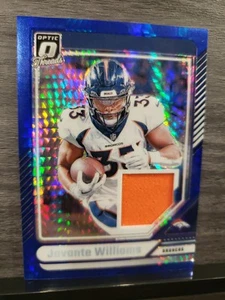 Javonte Williams Denver Broncos 2024 Donruss Optics Threads Patch Blue Hyper - Picture 1 of 2