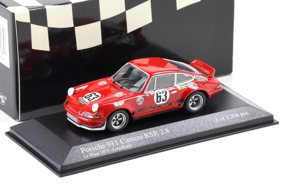 1:43 Minichamps Porsche 911 Carrera RSR 2.8 Le Mans 24 Ore 1973 #63 Loos/ Barth - Immagine 1 di 3
