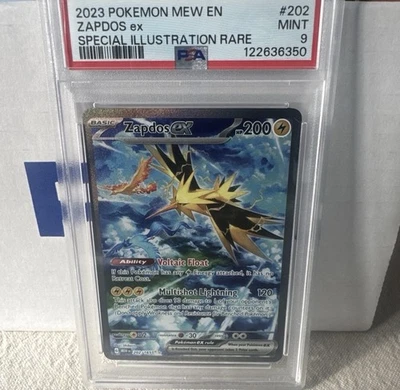 Pokémon Zapdos EX TCG 202/165 PSA 9 Scarlet & Violet 151 - Image 1 of 2