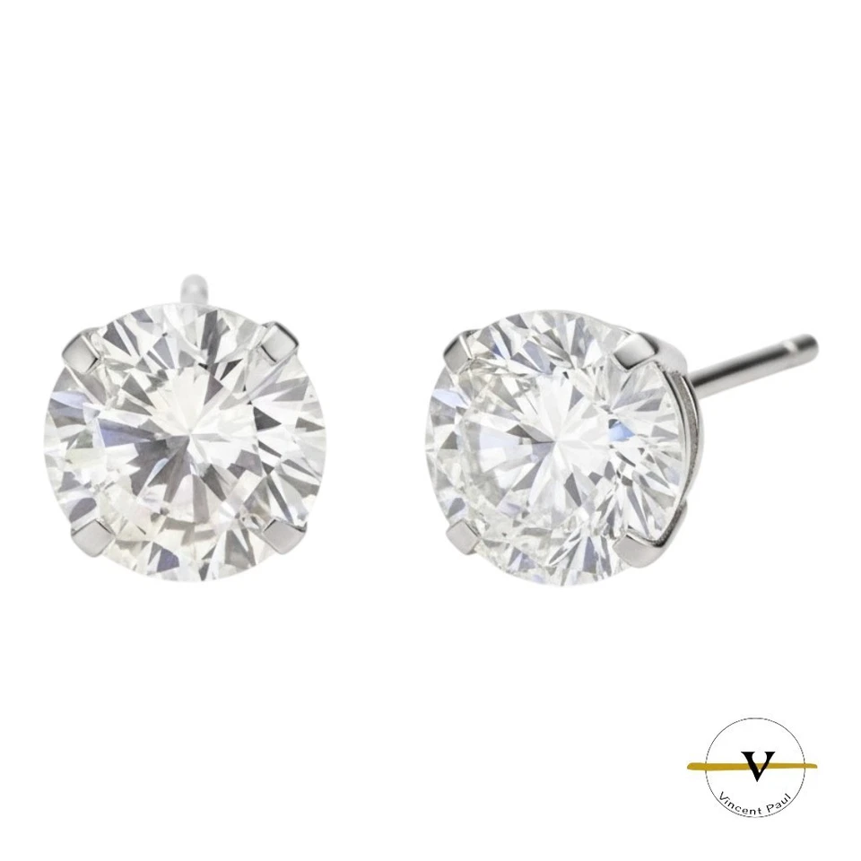 ORECCHINI DONNA UOMO PUNTO LUCE IN ARGENTO 925 COLORE BIANCO DIAMANTE 5 mm - Immagine 1 di 4