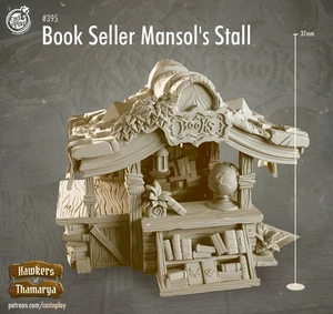 books sellers stall miniature - dungeons and dragons - fantasy Role Playing Gam - Picture 1 of 2