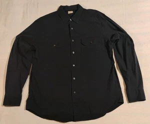 J. Crew Long Sleeve Shirt Mens Solid Black 2 Ply Casual Button Down Size L Large - Picture 1 of 8