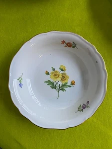 Meissen exklusive Kompottschale / Dessertschale Bunte Blume mit Goldrand TOP   5 - Bild 1 von 3