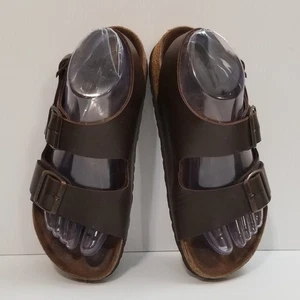 Birkenstock Sz 38 L 7, M 5 Milano Slingback Arizona Double Strap Sandals Leather - Picture 1 of 14