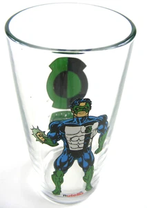 Vaso de vidrio Nutella Green Lantern 13 cm de alto sin astillas grietas, etc. verde transparente - Imagen 1 de 6
