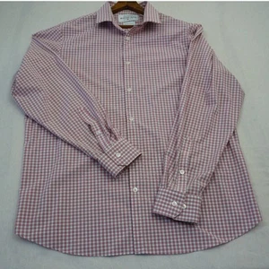 Mizzen+Main Shirt Mens XXL Pink Gingham Dress Wrinkle Resistant Stretch - Picture 1 of 12