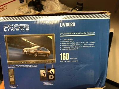 Leitor de vídeo automotivo PHASE LINEAR UV8020 AM FM MP3 CD/DVD UV8020 tela sensível ao toque  - Imagem 1 de 4