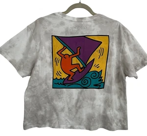 T-shirt donna Keith Haring Wind Surf crop top tie-dye XL repro pop art grafitti - Foto 1 di 8