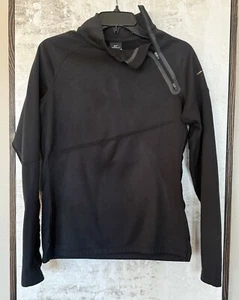 Nike Damen Therma-Fit asymmetrischer 1/4-Reißverschluss Fleece gefütterter Pullover schwarz Medium - Bild 1 von 7
