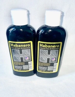 Habanero Liquid Hair Brillantine.Negro para las canas 4 FL oz-118 ml. PACK DE 2. Foto 1 de 2
