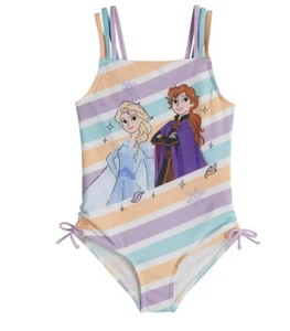 Girl's DISNEY'S Colorful Lined FROZEN One-Piece Swimsuit Size 5/6 NWT - Picture 1 of 5