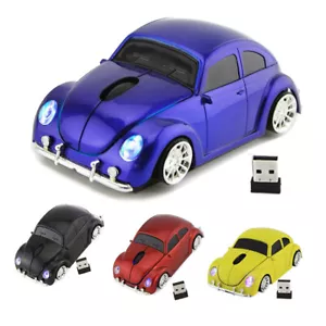 3D 2.4Ghz Wireless USB V W Beetle car mouse Optical Bug PC/Laptop MAC Mice LED - Picture 1 of 42