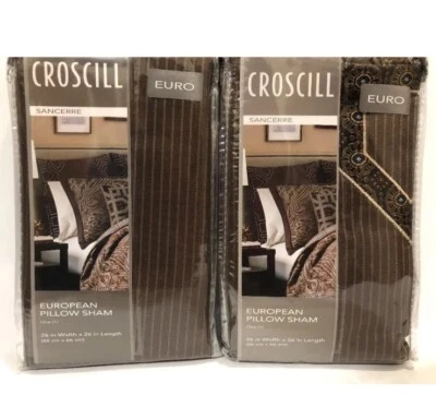 Croscill Sancerre Set Of ( 2 ) Chocolate European (Euro) Pillow Shams - Image 1 of 4