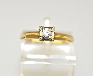 ANTIKER 14K GELBGOLD DIAMANT FREUNDSCHAFTSVERSPRECHEN ODER VORSTECKRING GRÖSSE 5,75 - Bild 1 von 4