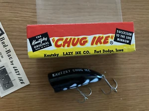 KAUTZKY LAZY IKE - Chug Ike / KC2- (B) BLACK w Box & Insert, Lure - Picture 1 of 6