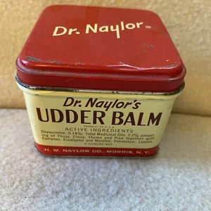 Bálsamo de ubre Dr. Naylor de colección 9 oz. LATA vacía, H.W. Naylor Co., Morris, Nueva York - Imagen 1 de 7