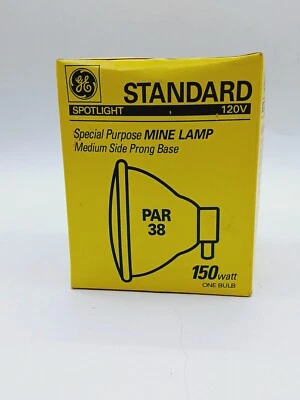 GE 150W Flood Light Bulb Lamp PAR38 Mine Light Medium Side Prong 150W 38 Par 3SP - Image 1 of 4