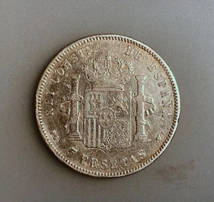 Spain 5 Pesetas 1896 PG-V KM# 707 VF - Picture 1 of 2
