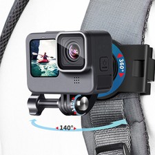 360° Rotary Backpack Clip Mount Shoulder Belt Clamp For GoPro 10 9 Action Camera
