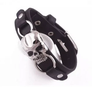 Leder Schädel Armband - Bild 1 von 4