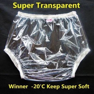 Adult Waterproof Vinyl Incontinence Pants Plastic Knickers Underwear Clear 5Size - Picture 1 of 15