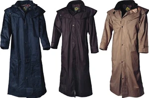 Mantel Reitmantel Stockman Coat Cowboy Country Regenmantel Schwarz Braun Beige - Picture 1 of 4