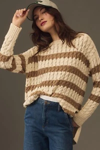 NWT Anthropologie Pilcro Longline Stitch Cable-Knit Sweater PS - Picture 1 of 8