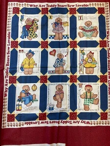 DAISY KINGDOM #85054007 -WHY ARE TEDDY BEARS SEW LOVABLE - 30"W X 35"H PANEL - Picture 1 of 3