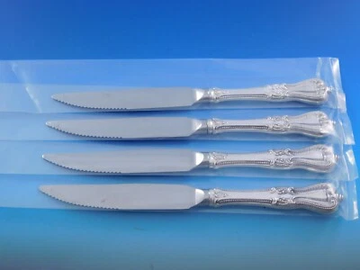 Juego de cuchillos para carne Old Colonial by Towle de plata esterlina 4 piezas dentados personalizados 8 3/4" Foto 1 de 4