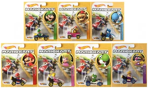 Hot wheels New 2019 Mario Kart set of 7 - Mario Peach Yoshi Bowser Luigi Wario - Picture 1 of 9