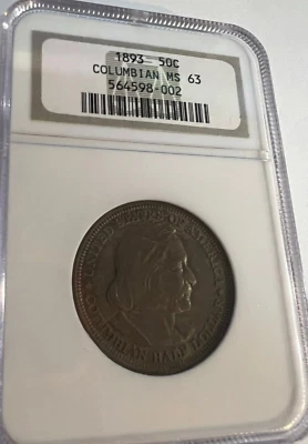 1893 Columbian Half Dollar NGC MS 63 - First Commemorative Half Minted !! - Image 1 of 4