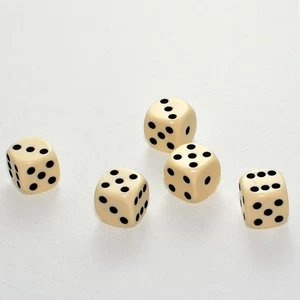 50 Stück 16mm Knobel Würfel / Augen Würfel in Elfenbeinfarbe von Frobis - Bild 1 von 4