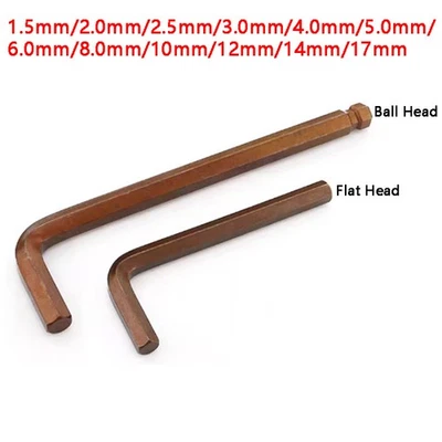 Metric Ball / Flat Point Hex Key Allen Wrench L-Keys Allan 1.5/2/2.5/3/4mm-17mm - image 1 of 4