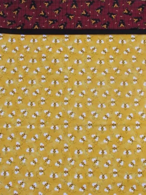 Funda de almohada estándar de tela de algodón casera AMARILLA ABEJAS OSOS NEGROS Foto 1 de 2