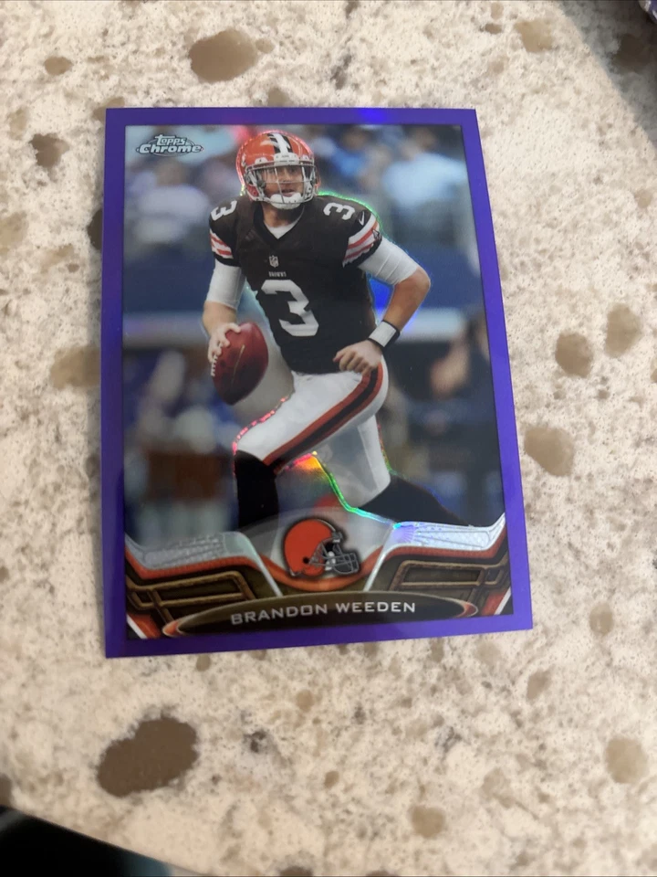 2013 Topps Chrome Purple Refractor Brandon Weeden # 53 Serial /499 - Image 1 of 1