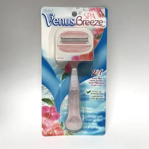 Navaja Gillette Venus Spa Breeze 3 hojas + 1 cartucho de barras de gel de afeitar, té blanco - Imagen 1 de 2