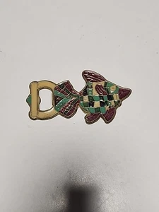 Vintage Halkides Brass & Enamel Fish Bottle Opener - hand Made In Greece - Picture 1 of 9