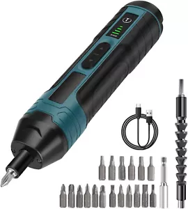 1300mAh Rechargeable Cordless Electric Screwdriver Set Adjustable Torque & Speed - Picture 1 of 22