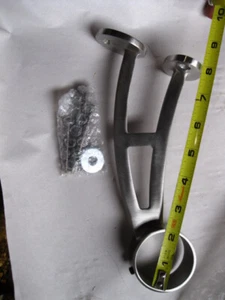 Lavi 2" Satin Solid Stainless Steel Bar Mount Bracket 44-402/2, MISSING SCREWS - Picture 1 of 4