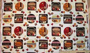 Forever Yours Chocolates Truffles Valentine Fabric by the 23" Repeat #1042M - Picture 1 of 2