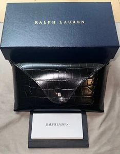 RALPH LAUREN Official Faux Crocodile Leather Semi-Soft Sunglasses Case CIB Cloth - Picture 1 of 1
