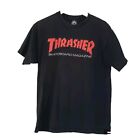 Thrasher T Shirt Skateboard Magazine Black Red Script Logo Size M