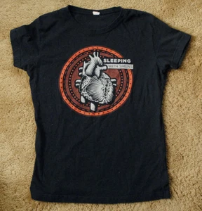 SLEEPING WITH SIRENS black t shirt size S short sleeve heart design - Picture 1 of 1