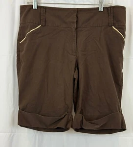 INC International Concepts Silk Blend Brown Bermuda Shorts, China, Size 14 - Picture 1 of 7