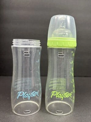 Lote de 8 oz botellas de plástico verde azul Playtex Drop In de colección Foto 1 de 4