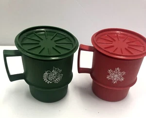 Tupperware Tazas Taza Posavasos Navidad Set Tapas Vacaciones Paloma Copo de Nieve Camping - Imagen 1 de 10