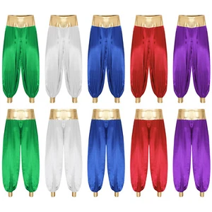 Mens Trousers Carnival Pants Arabian Prince Costume Soft Clubwear Lantern Long - Picture 1 of 57
